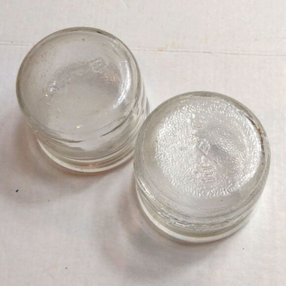 Rare Vintage Pair of Delisle Clear Yoghurt Jars - Picture 6 of 8